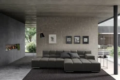 Ecksofa Cube Stoff dunkelbraun