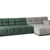 Ecksofa Cube Stoff dunkelgrün grau