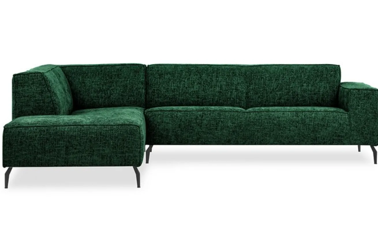 Ecksofa Nador Stoff flaschengrün