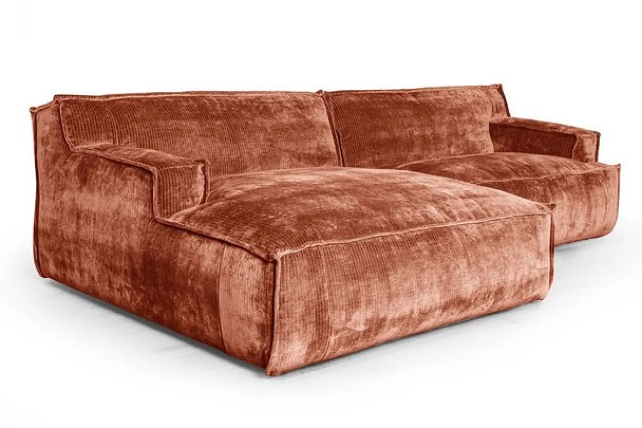 Ecksofa Plantes Cord rost rechts