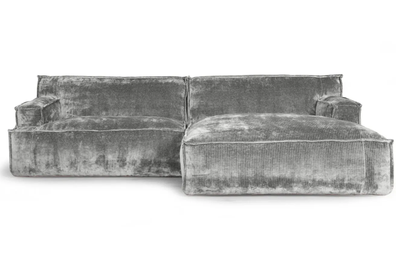 Ecksofa Plantes Cord silber