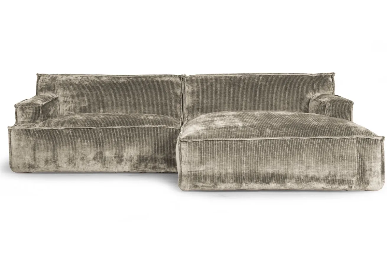 Ecksofa Plantes Cord silber