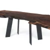 Esstisch Baumscheibe Nussbaum Massivholz 213*66-100*79 cm