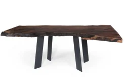 Esstisch Baumscheibe Nussbaum Massivholz 213*66-100*79 cm