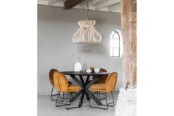 Esstisch Timeless Black Teak schwarz D 130 cm