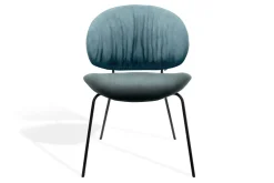 Esszimmerstuhl Alvaro Cord-Leder blau