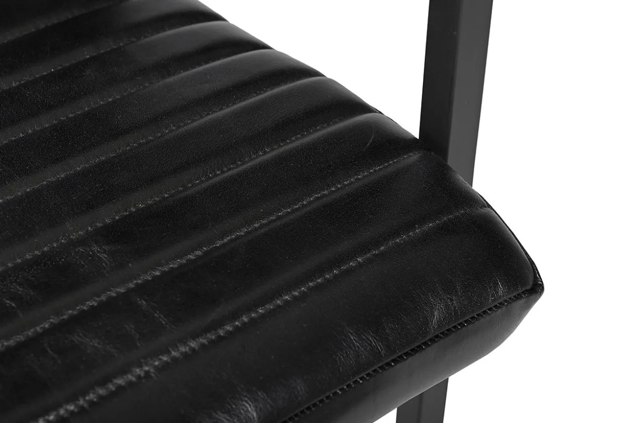 Freischwinger Oxford Leder schwarz