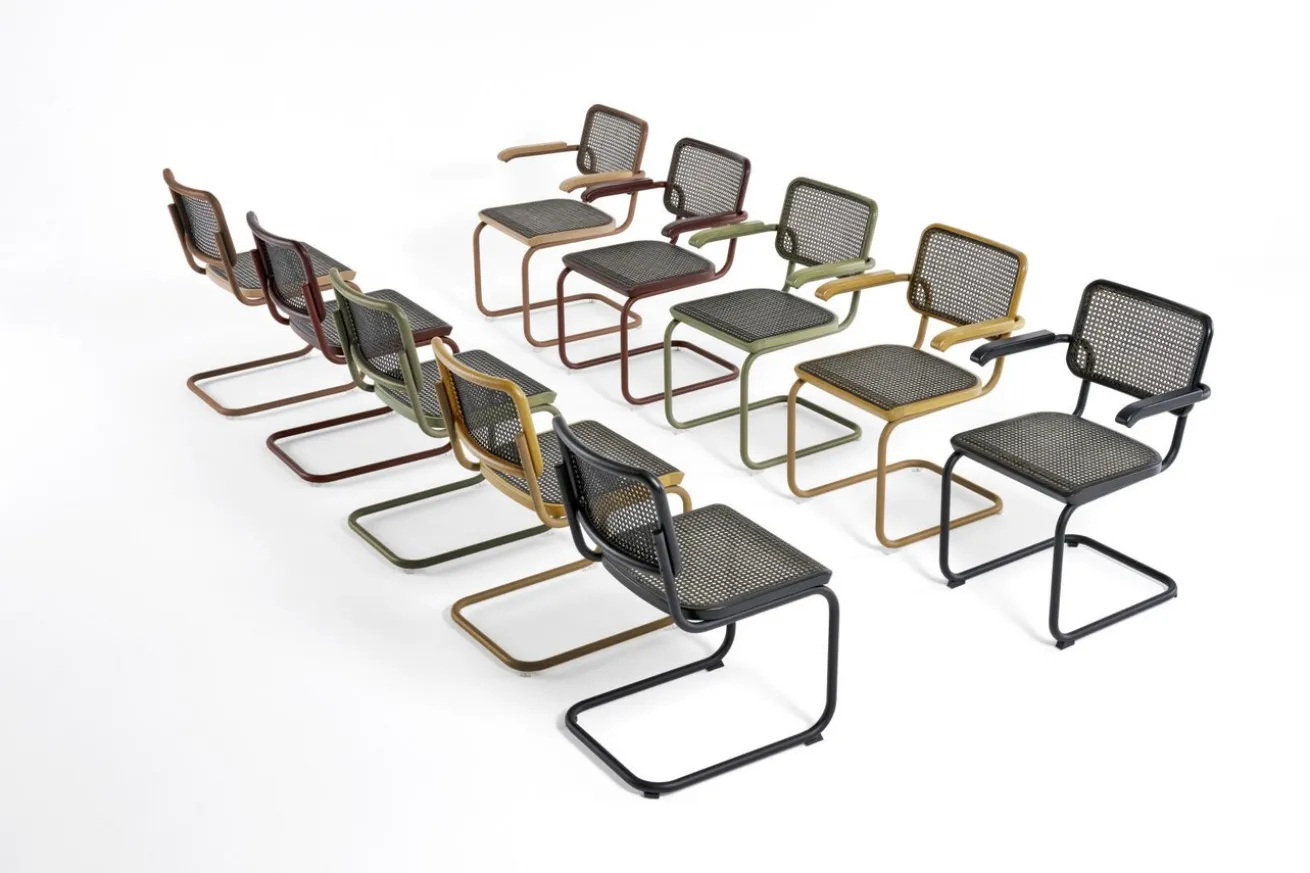 Freischwinger S32V Rattan grün