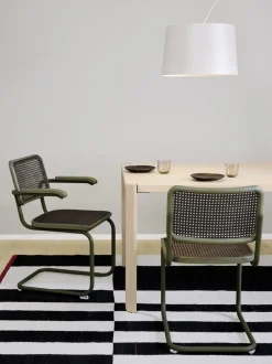 Freischwinger S32V Rattan grün