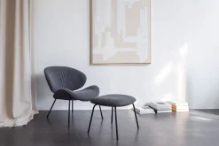 Fußhocker Alvaro Lounge Bouclé grau