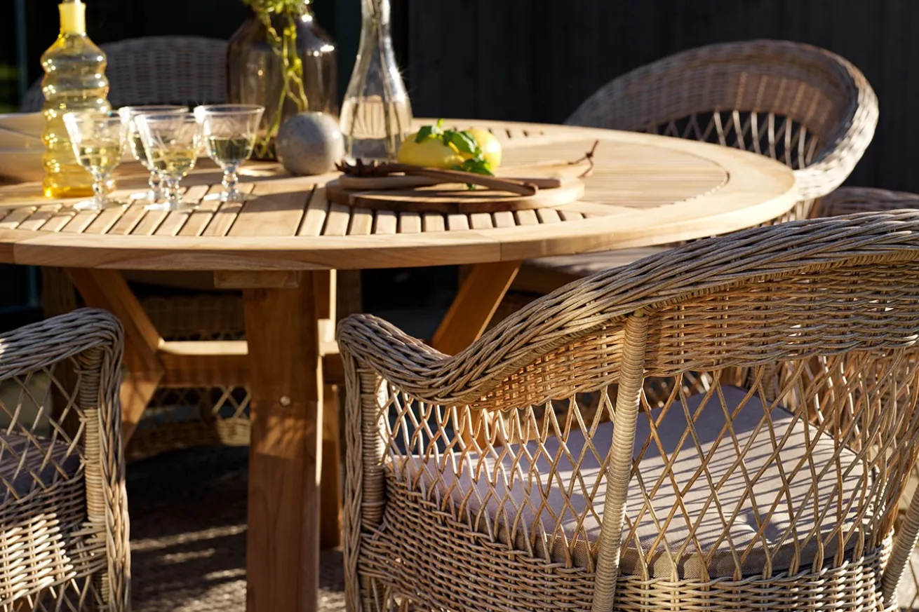 Gartensessel Kamomill mit Kissen beige