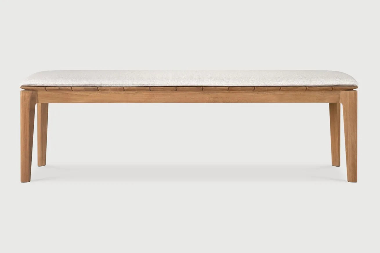 Garten Sitzbank Bok Teak weiß