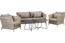 Gartensofa 3-Sitzer Aster Rattan beige