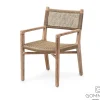 Gartenstuhl mit Arm Fiona Teak grau