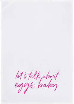 Geschirrtuch Lets talk about eggs