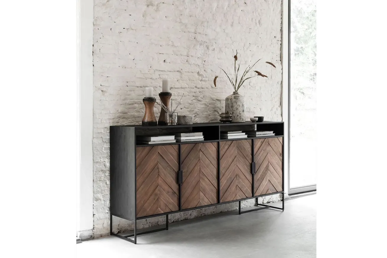 Highboard Criss Cross Massivholz B 200 cm