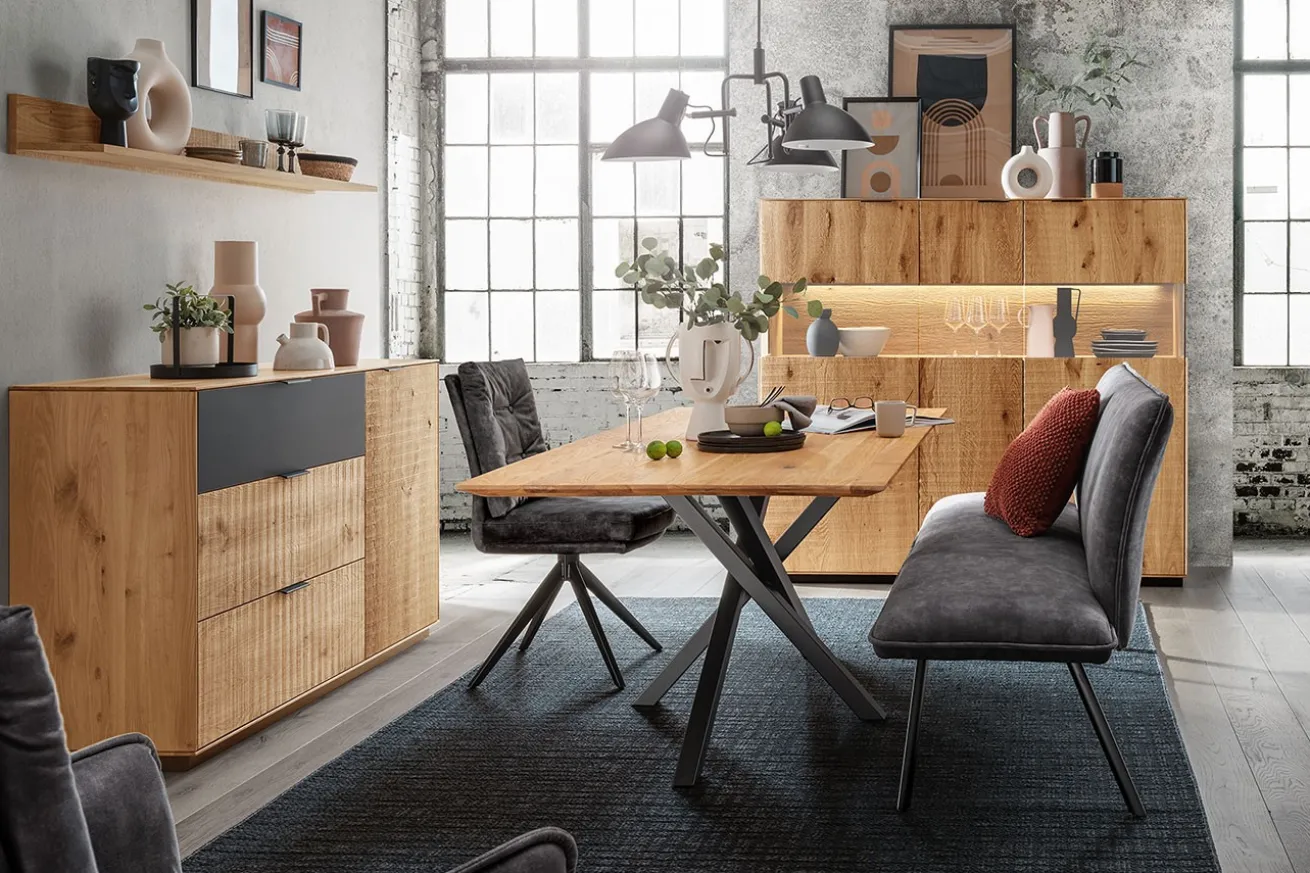 Highboard Lucy No 3 Wildeiche natur B 165 cm