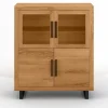 Highboard Nature mit Glas Eiche H 140 cm