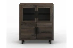 Highboard Nature mit Glas Eiche H 140 cm