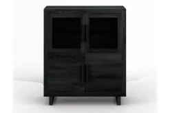 Highboard Nature mit Glas Eiche H 140 cm