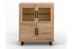 Highboard Nature mit Glas Eiche H 140 cm