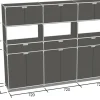 Highboard System 180 graphit 219x169 cm