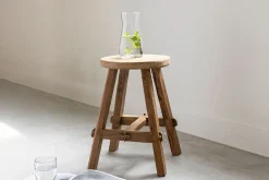 Hocker Agung rund recycletes Teakholz