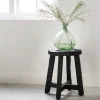 Hocker Gio recycletes Teakholz schwarz