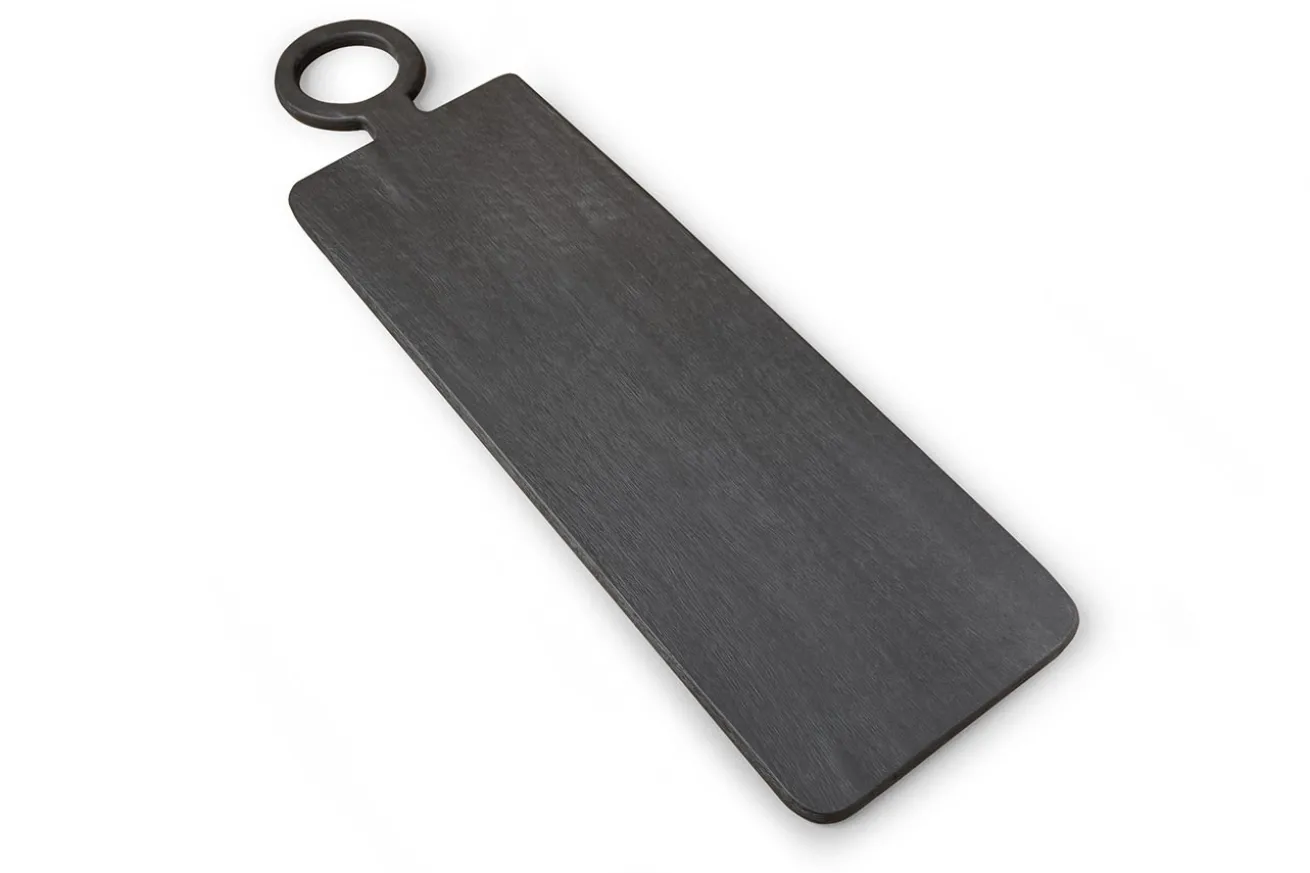 Holztablett Black Brushed Mango Holz XL schwarz