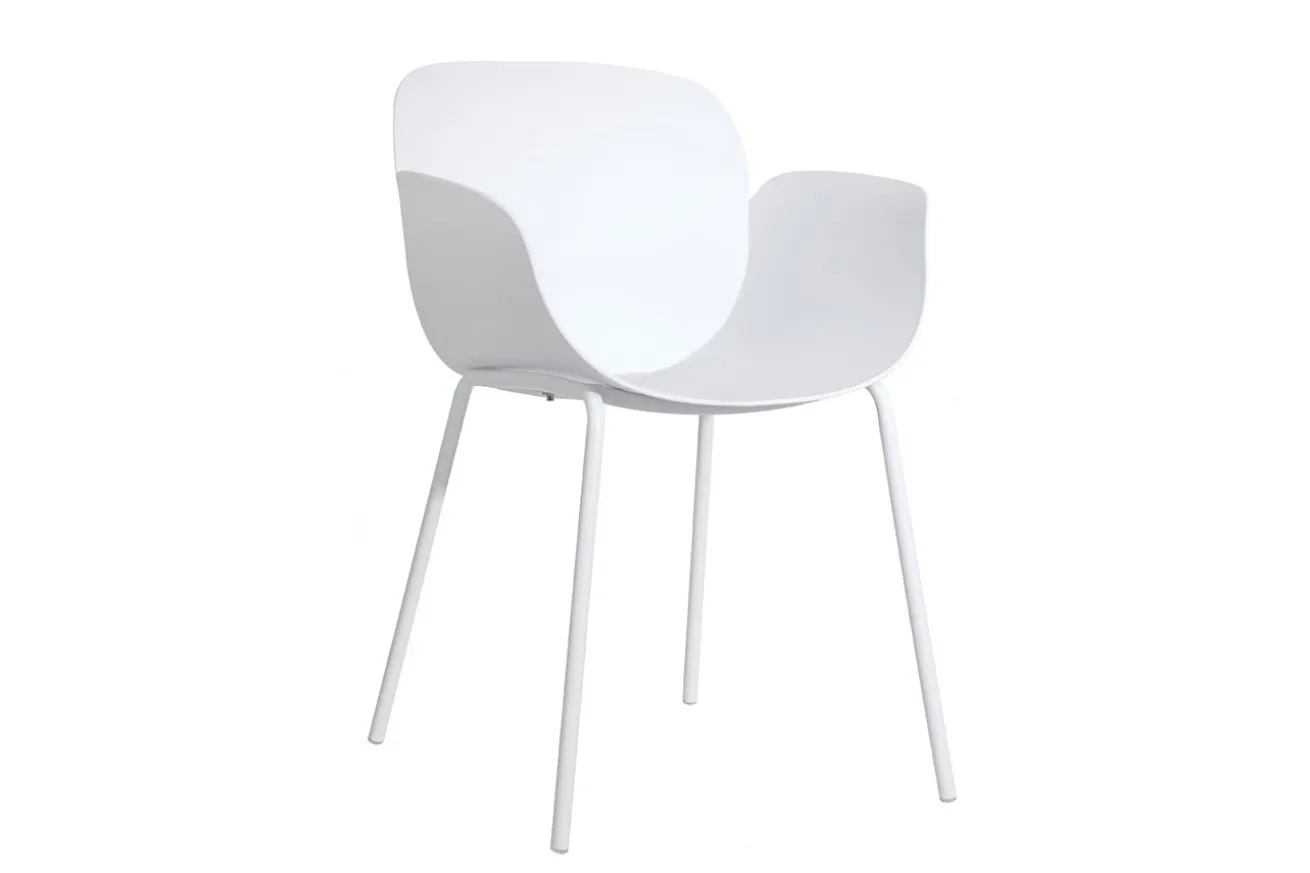 italienischer Designchair Phlox mit Armlehne weiß