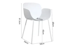 italienischer Designchair Phlox mit Armlehne weiß