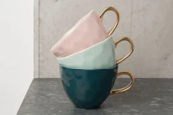 Kaffeetasse Porzellan petrol