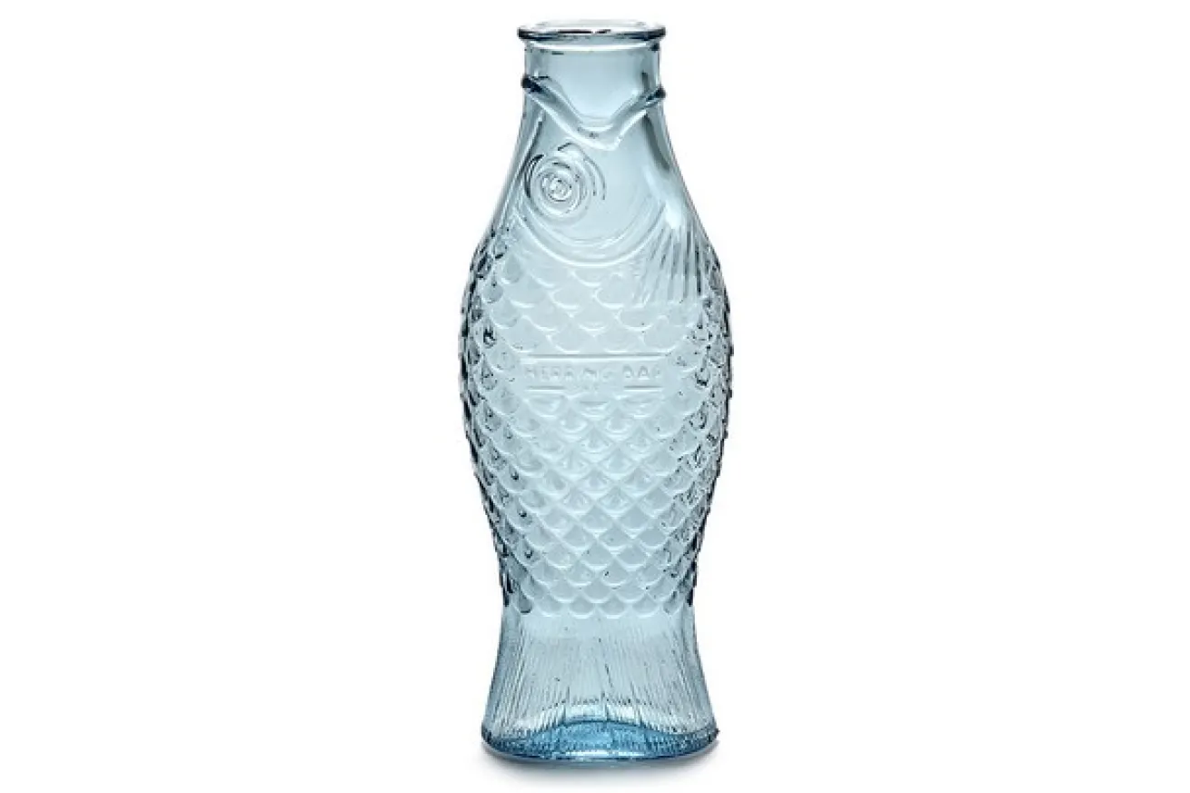 Karaffe Fish & Fish Glas blau H 29 cm