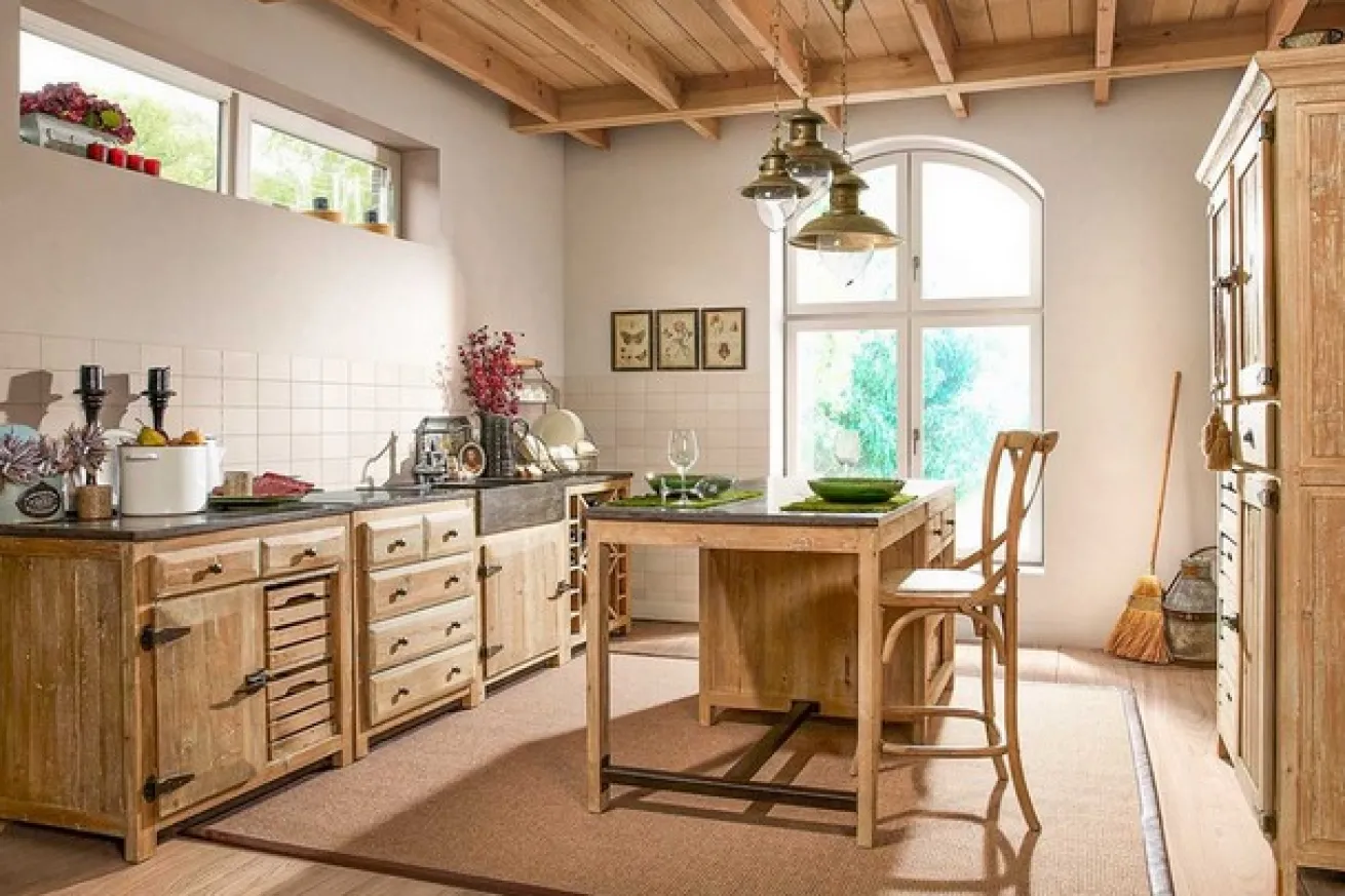 Küchenschrank Montpellier mit Holzkörben