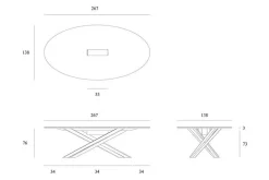 Konferenztisch Mikado Eiche oval 267 cm