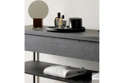 Konsolentisch Monolith Eiche schwarz B 122 cm