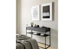 Konsolentisch Monolith Eiche schwarz B 122 cm