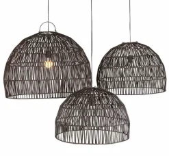 Lampenschirm Ibiza Rattan schwarz S