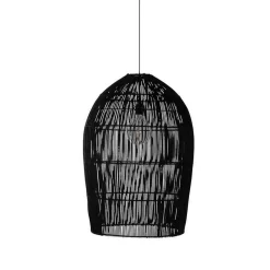 Lampenschirm Isla Rattan schwarz M