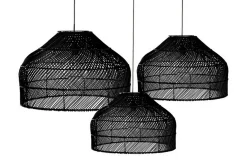 Lampenschirm Ivy Rattan schwarz S