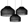 Lampenschirm Ivy Rattan schwarz L