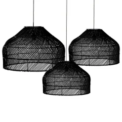 Lampenschirm Ivy Rattan schwarz L