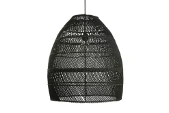 Lampenschirm Luna Rattan schwarz M