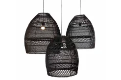 Lampenschirm Luna Rattan schwarz M