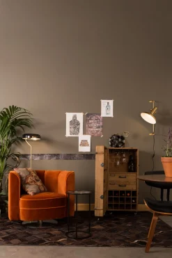 Lounge Drehsessel Flower Samt rostrot