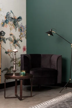 Lounge Drehsessel Flower Samt schwarz