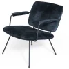 Loungesessel Bossa Nova Samt schwarz-blau