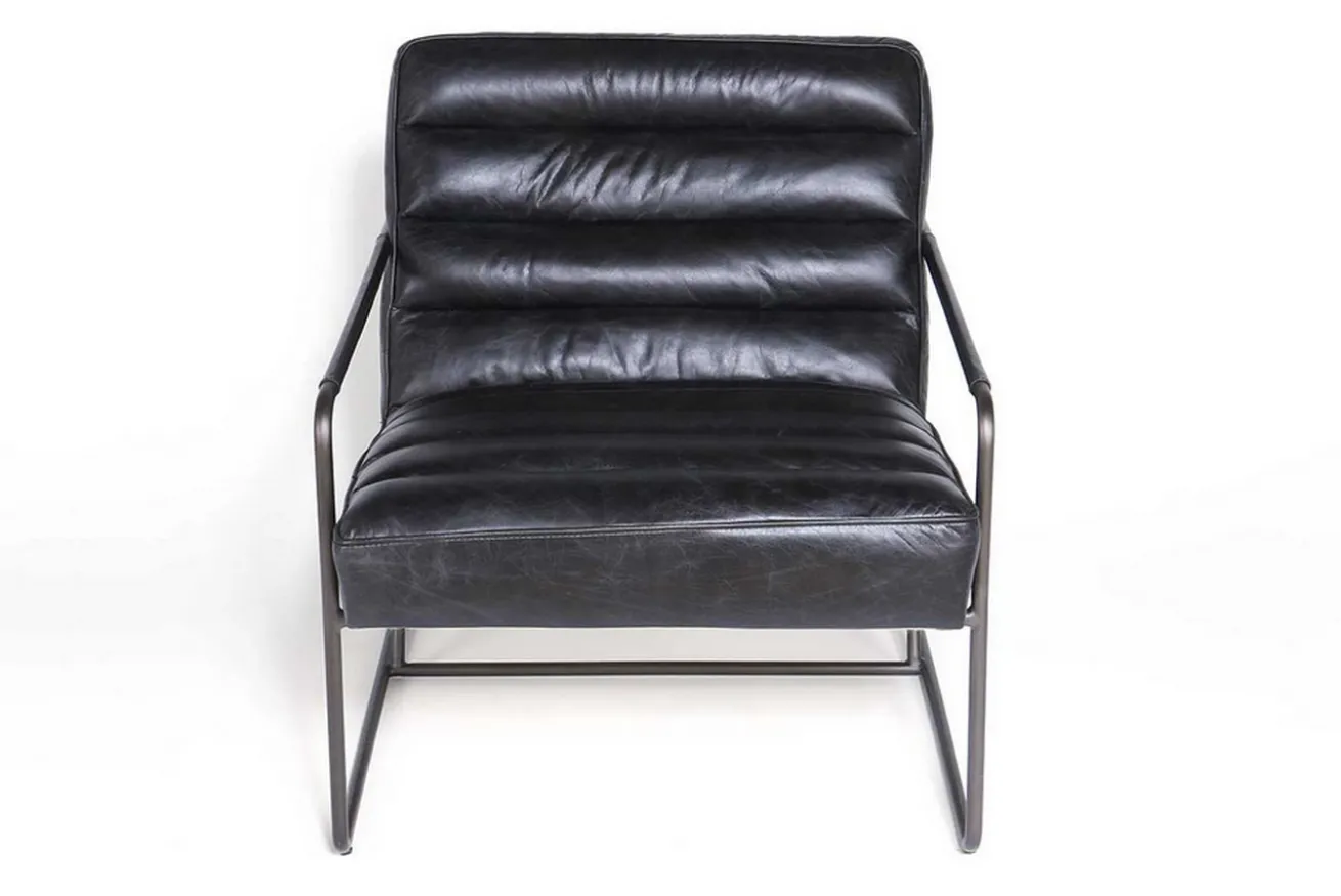 Lounge Sessel Marco Century Leder schwarz