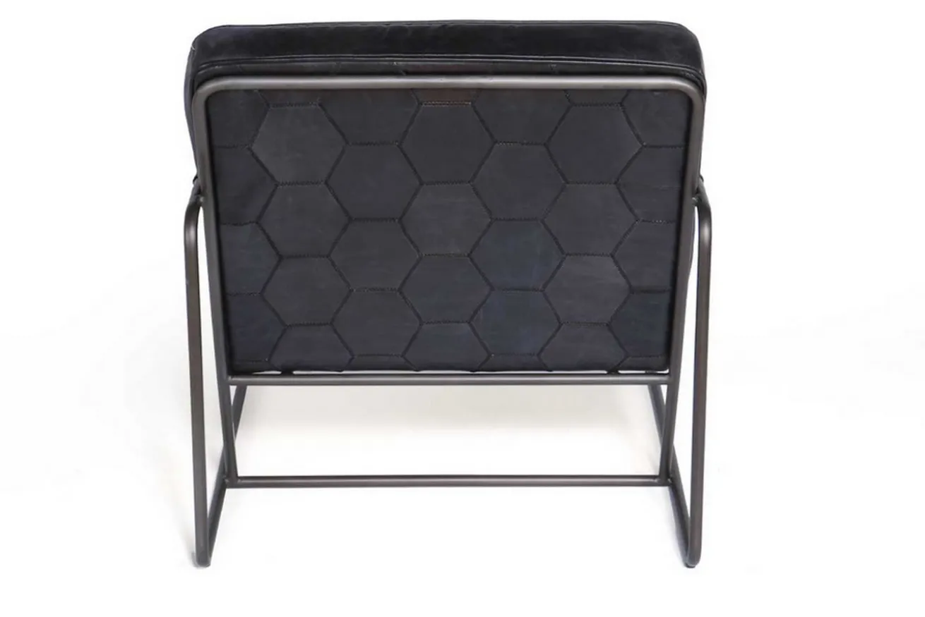 Lounge Sessel Marco Century Leder schwarz