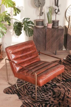 Lounge Sessel Marco Century Leder braun